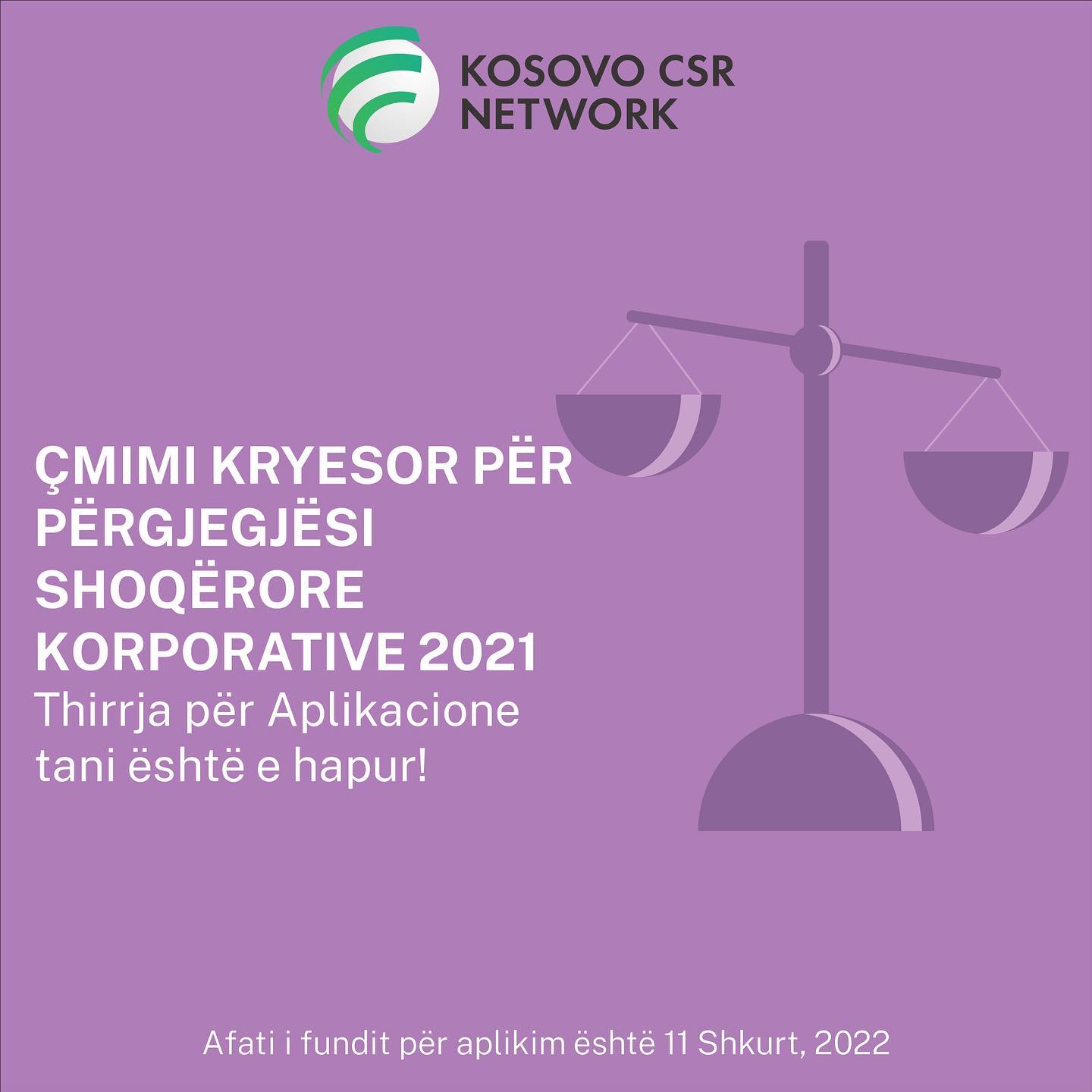 CSR Kosovo Opens Applications for the Annual CSR Award 2021