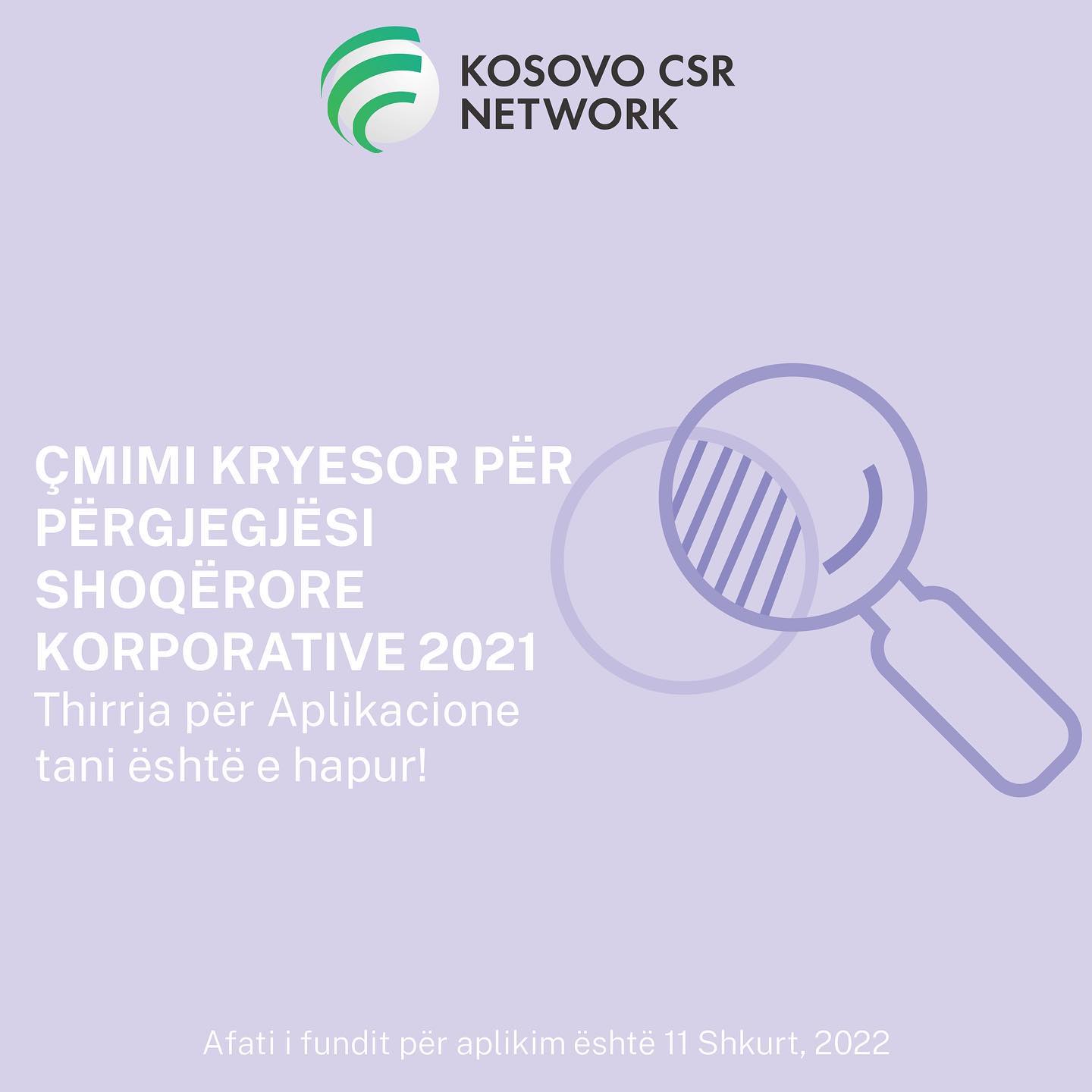 CSR Kosovo Opens Applications for the Annual CSR Award 2021