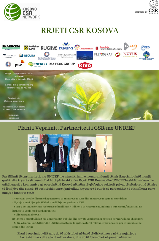 Newsletter of Kosovo CSR Network for September 2018